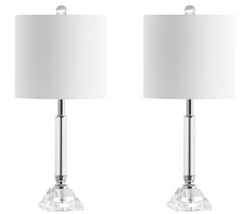 Dana 19.5" Crystal Column/Metal LED Table Lamp - JONATHAN Y